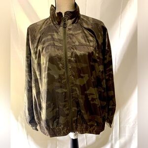 Ashley, sunrise collection, Army color light weight, windbreaker jacket, size 1X